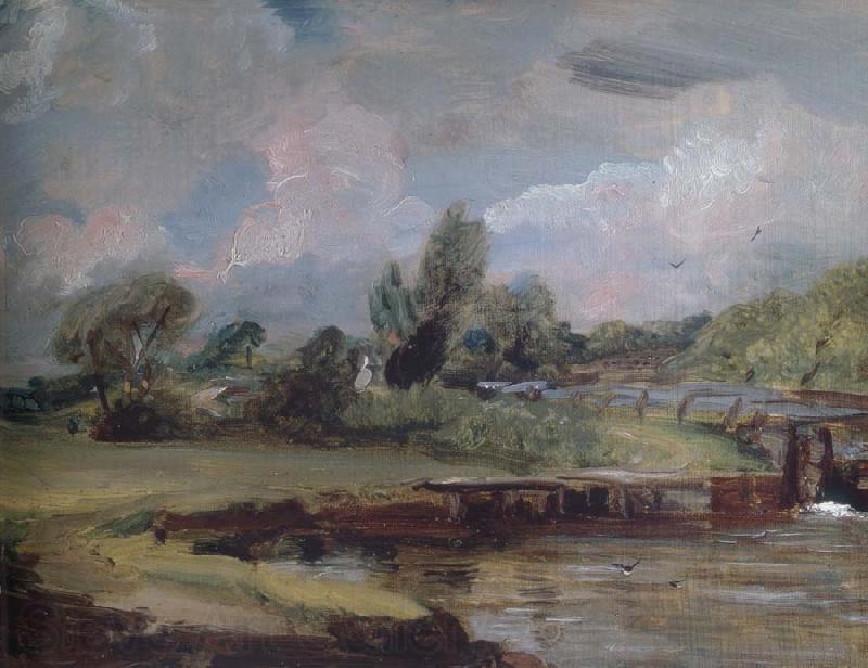 John Constable Flatford Lock 1810-12 Spain oil painting art